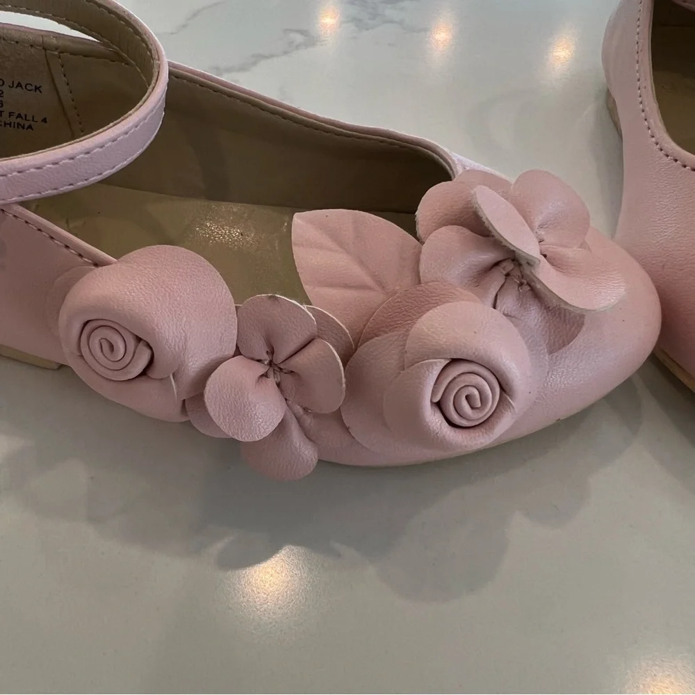 JANIE AND JACK Flower Ballet Flats,‎ Pink, 5